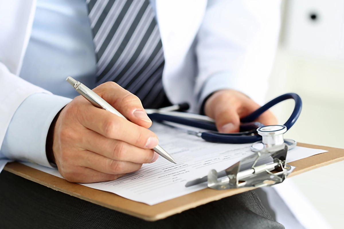 A doctor's clipboard