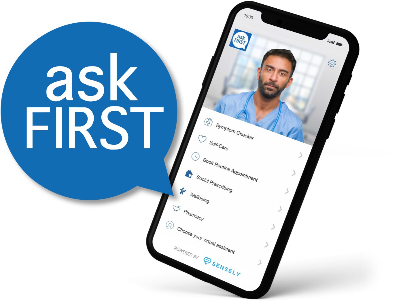 A Smartphone with the AskFirst app on screen